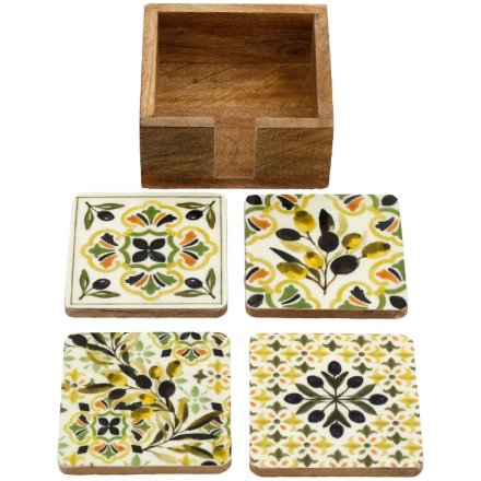 S/4 Casa Oliva Enamel Coasters