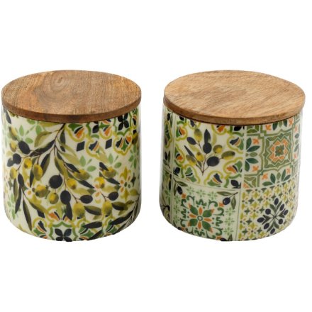 2/A Casa Oliva Enamel Jar, 10cm