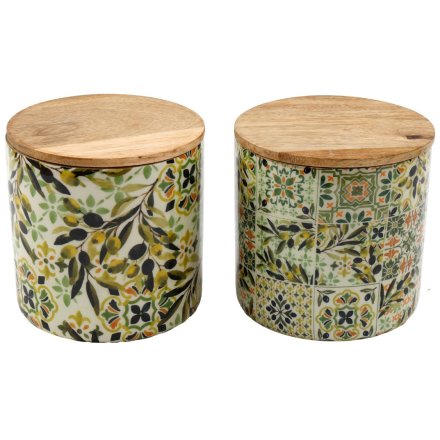 2/A Casa Oliva Enamel Jar, 15cm 