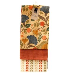 a charming larkwood design tea towel set 