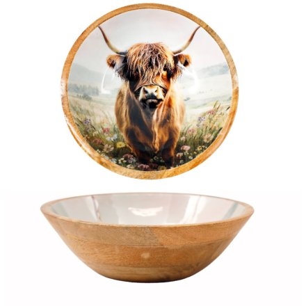 Spring Highland Cow Bowl, 25cm 