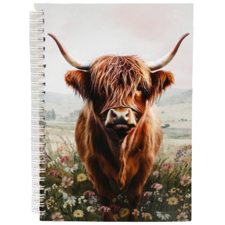 80-Page Highland Cow Notebook, A5