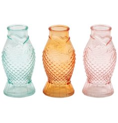 Elegant glass vase inspired by the seaside, perfect for adding a touch of colour to any space