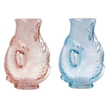 2/A Glass Riviera Fish Vase, 20cm 