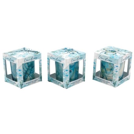 3/A Ocean Box Candle, 7.5cm 
