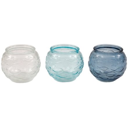 3/A Emboss Fish T/light Holder, 7cm 