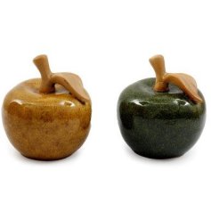 Rustic stoneware apple decos in earthy hues for a cosy, natural aesthetic