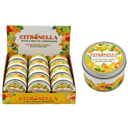 Citronella Tin Candle, 7.5cm