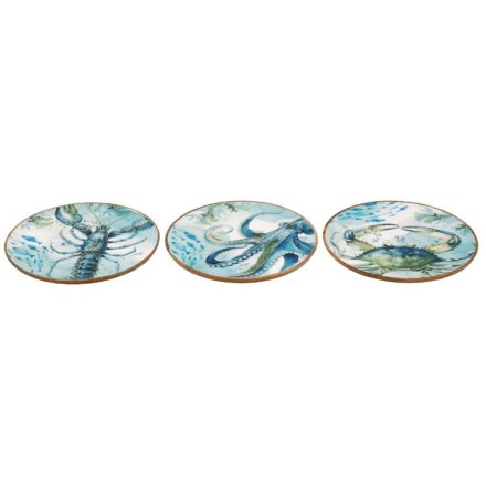 3/A Ocean Enamelled Plate, 35cm 