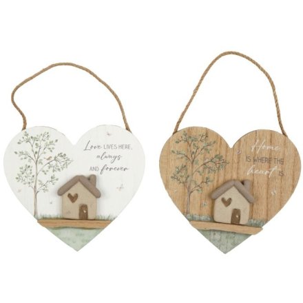 2/A House Pebble Hanging Heart Plaque, 15.5cm 