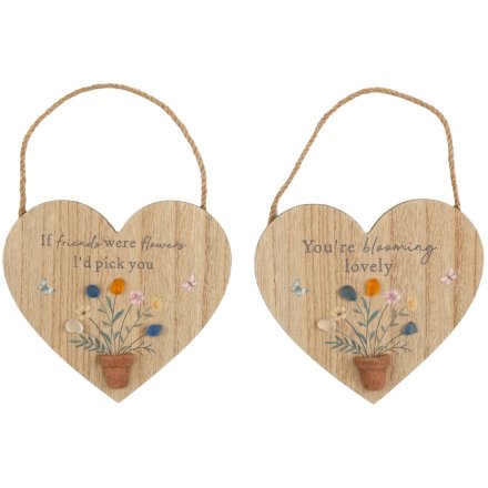 2/A Flower Heart Hanger, 15cm 