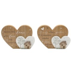 Heart-shaped wooden wall art featuring a homely house motif to add warmth and charm