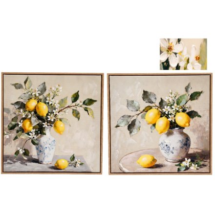 2/A Lemon in Vase Wall Art, 50cm 