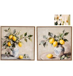 Fresh and uplifting lemon vase wall art to brighten your home with a splash of colour