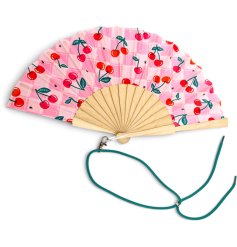 Add a touch of colour with this charming cherry-patterned folding fan