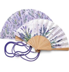Elegant lavender-designed hand fan adds a touch of charm to your accessories