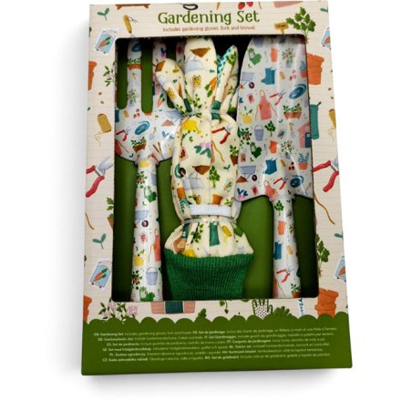 Garden Essentials 3-Piece Trowel, Fork & Gloves Set
