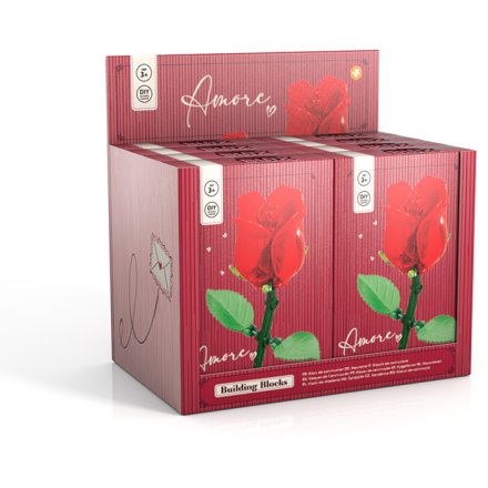 Build an elegant heart-shaped rose with this simple micro construction kit for children aged 6 and over