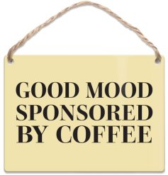 Add a cosy touch to your kitchen or coffee nook with this delightful mini metal dangler sign