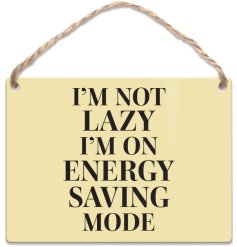 Inject some fun with this cheeky mini metal hanging sign
