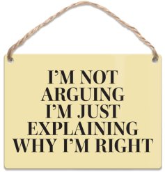 Enjoy a playful twist with this delightful mini metal hanging sign