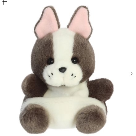 A charming, hand-sized French Bulldog plush with soft bean filling for cuddles
