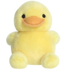 Adorable 5-inch rubber ducky plush, perfect for cuddles and decoration.