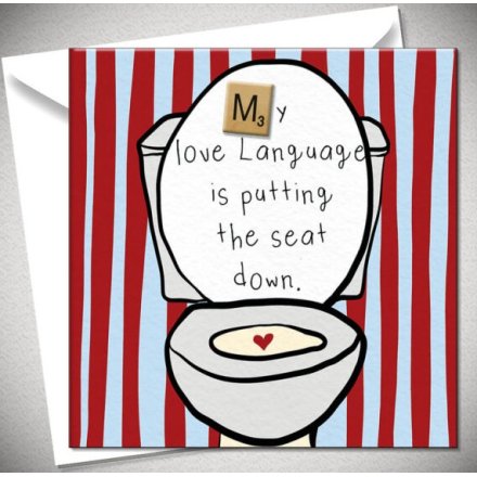 Love Language Toilet Seat Card, 15cm 