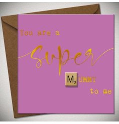 a charming super mum pink card 