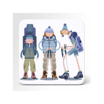 Pink Pig Walkers Female Coaster, 10cm 