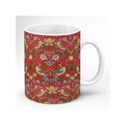 William Morris Strawberry Thief Mug in Crimson