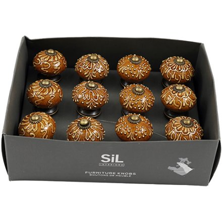 Burnt Orange Drawer Knob Set, 12-Piece 