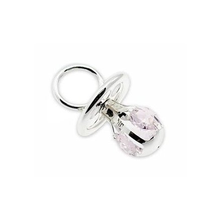 Silver Plate Crystal Dummy Pink
